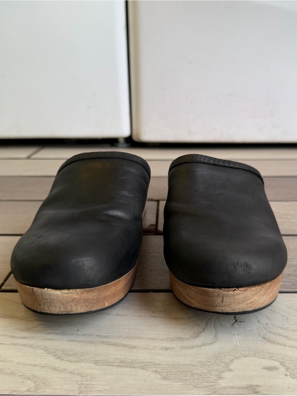 Free People Carver Soft Leather Wooden Clogs/Mules - Picture 3 of 12